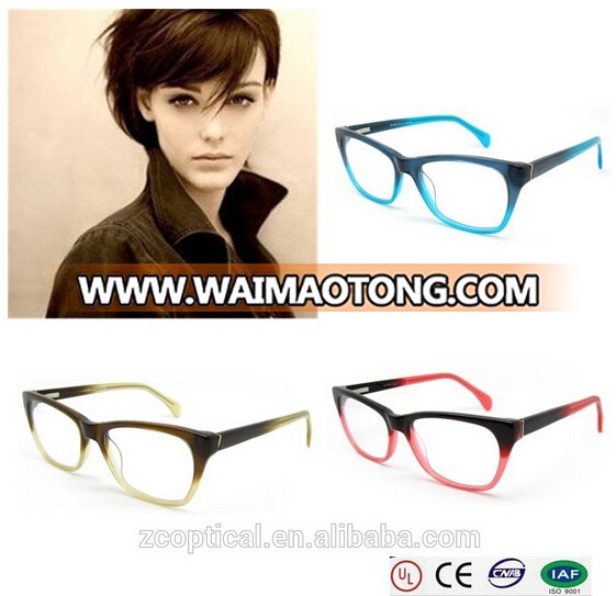 Colourful 2016 Beautiful Woman Acetate Eyeglasses Frame